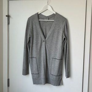 Grey by Jason Wu Longline Wool Gray Cardigan